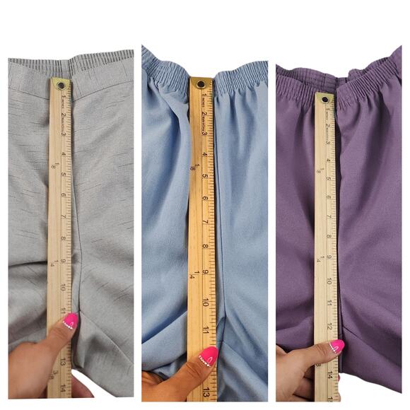Alfred Dunner Pants Womens 12 Lot of 3 Gray Blue Purple Pull On Dress Elastic - Picture 14 of 16
